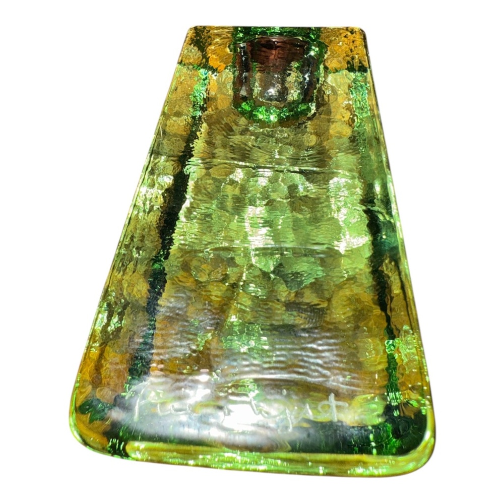 Signed Fire & Light Candle Holder Celery 3”